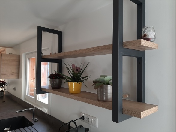 Creation etagere cuisine industrielle Megeve